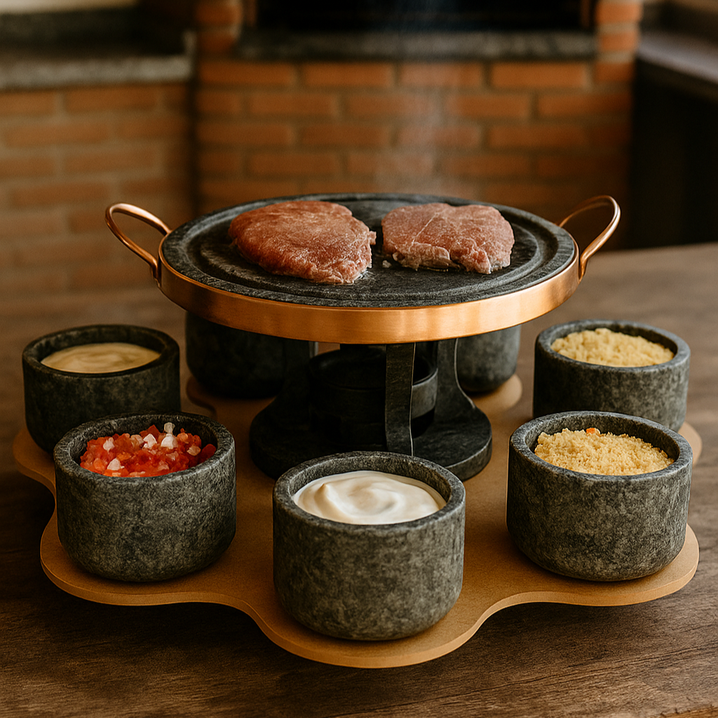 Jogo 9 Peças - Churrasco Giratório (PROMOÇÃO SÃO JOÃO) Últimas unidades